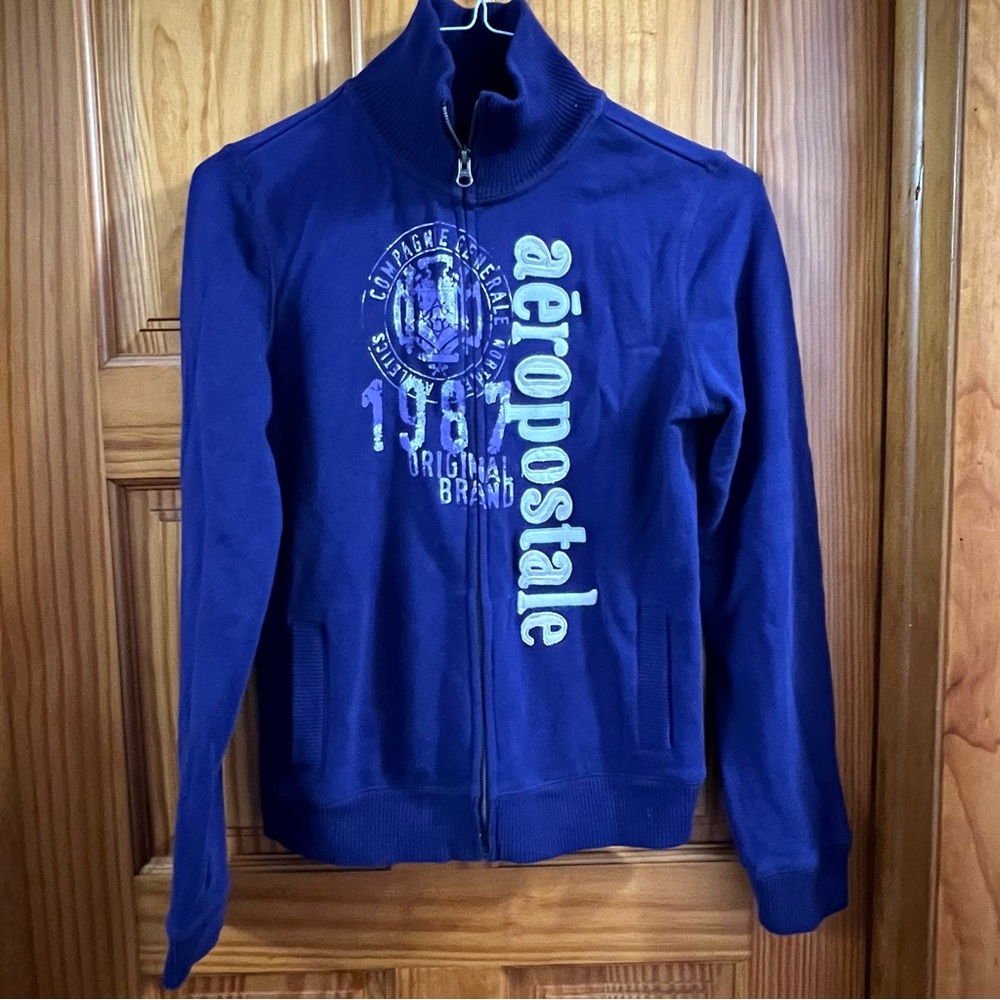 Aeropostale Zip Up Varsity Jacket Sweatshirt Large